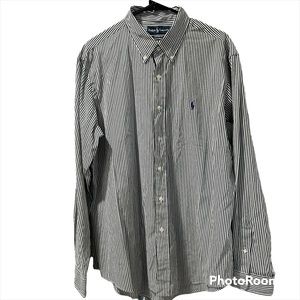 Ralph Lauren Men’s Long Sleeve Shirt Button Up Custom Fit Green Stripe NWOT XL